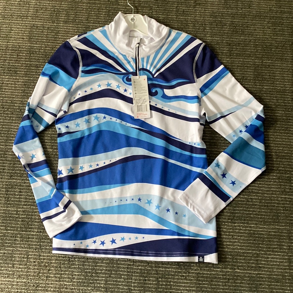 NWT Krimson Klover Starburst pattern 1/4 Zip perfect for Spring or anytime.